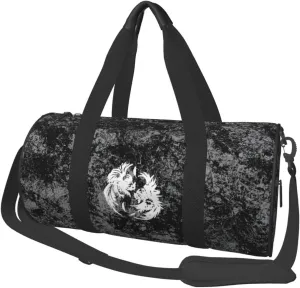 Roosters Fighting Convertible Garment Bag with Shoulder Strap, Carry on Garment Duffel Bag for Men Women - Rolling Foldable for Travel Luggage Bags (Black)