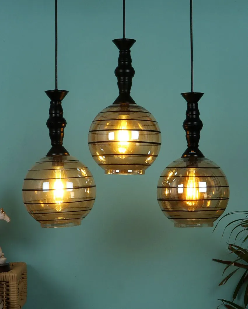 Round 3 Lights Cluster Hanging with Glass Ceiling Lamp