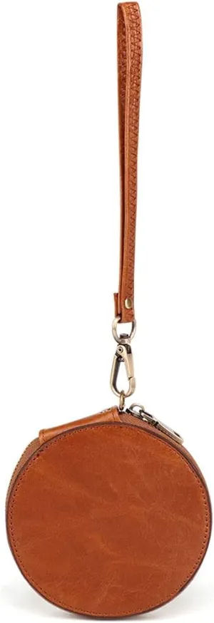 ROUROU Genuine Leather Coin Purse for Women Wristlet Clutch Bag Coin Organizer Bag Retro Wallet