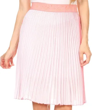 Sakkas Amira Accordion Pleated Midi Crepe Slim Skirt with Elastic Waist