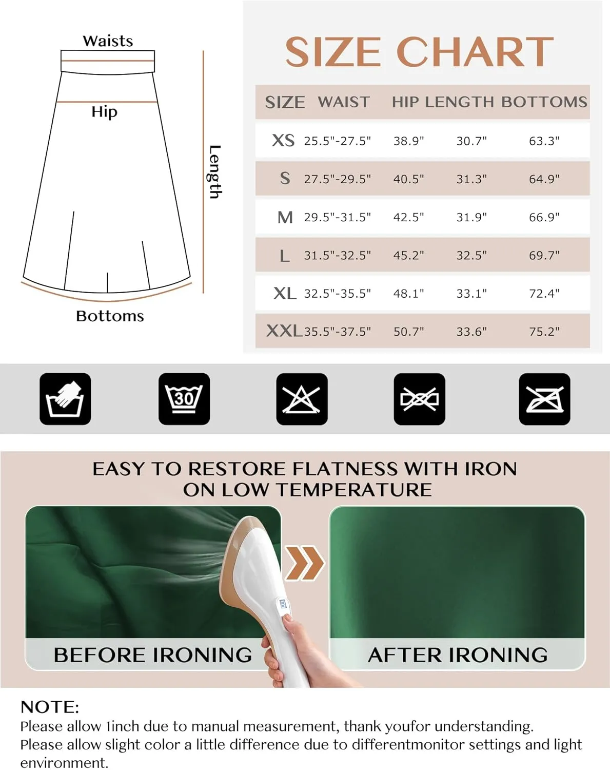 Satin Skirts for Women Trendy, High Waisted Womens Skirts Midi Long Length, Elegant Zipper Flared Elastic A-line Silk Skirts