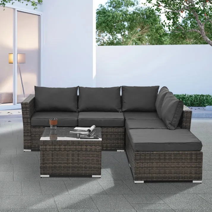 Seasonal PE Wicker Furniture 4 Set