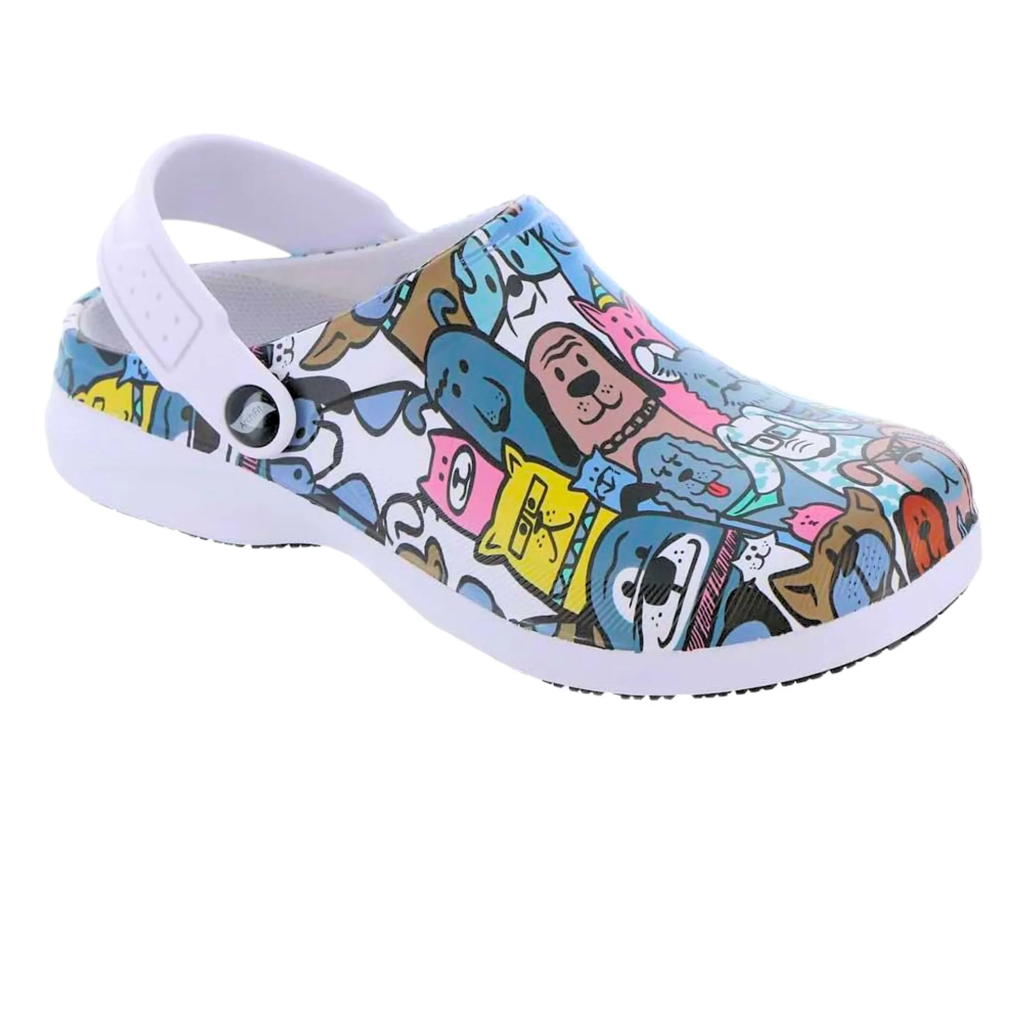 Skechers Women's 108099 Riverbound-Petties White Multi Work Shoes Clogs