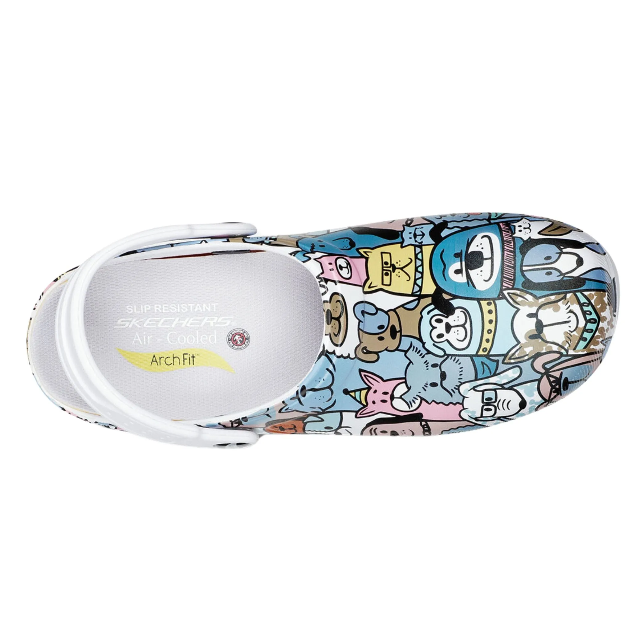 Skechers Women's 108099 Riverbound-Petties White Multi Work Shoes Clogs