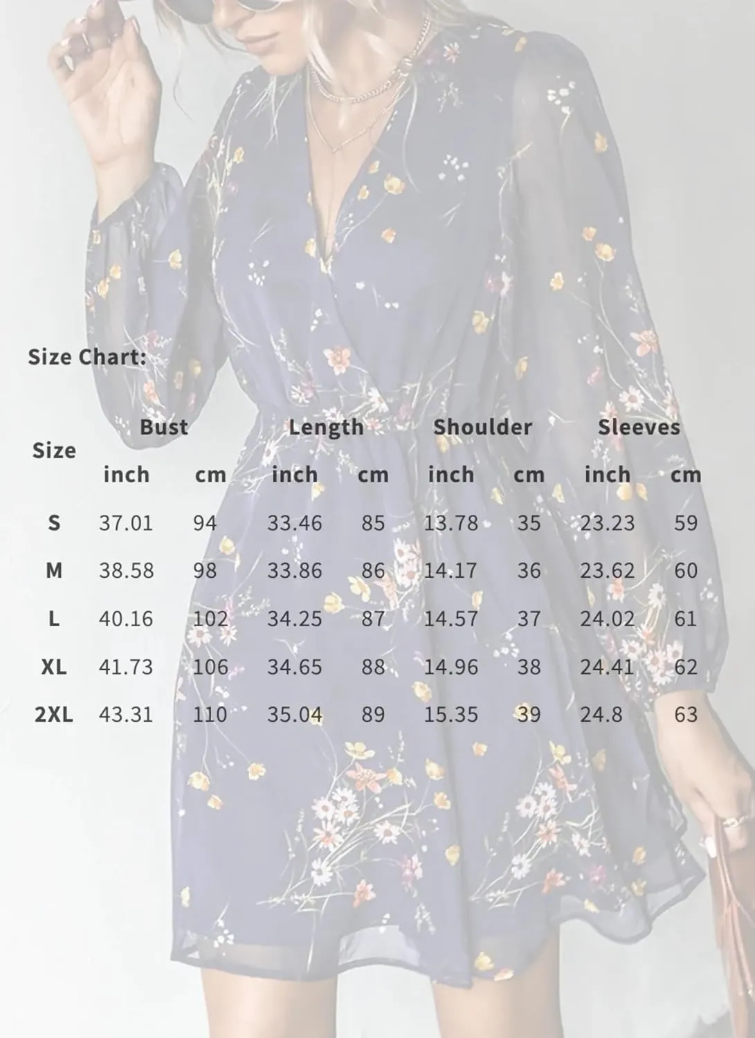 Summer Casual Wrap Dress for Women V Neck Ruffle Floral Print Long Sleeve Lightweight Mini Dress