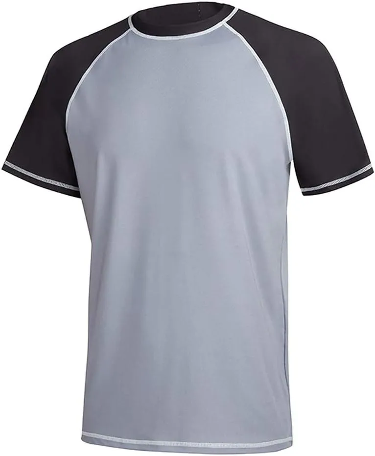 Swim Shirts Short Sleeve for Men Quick Dry Running UPF50  Sun Protection Rash Guard Top
