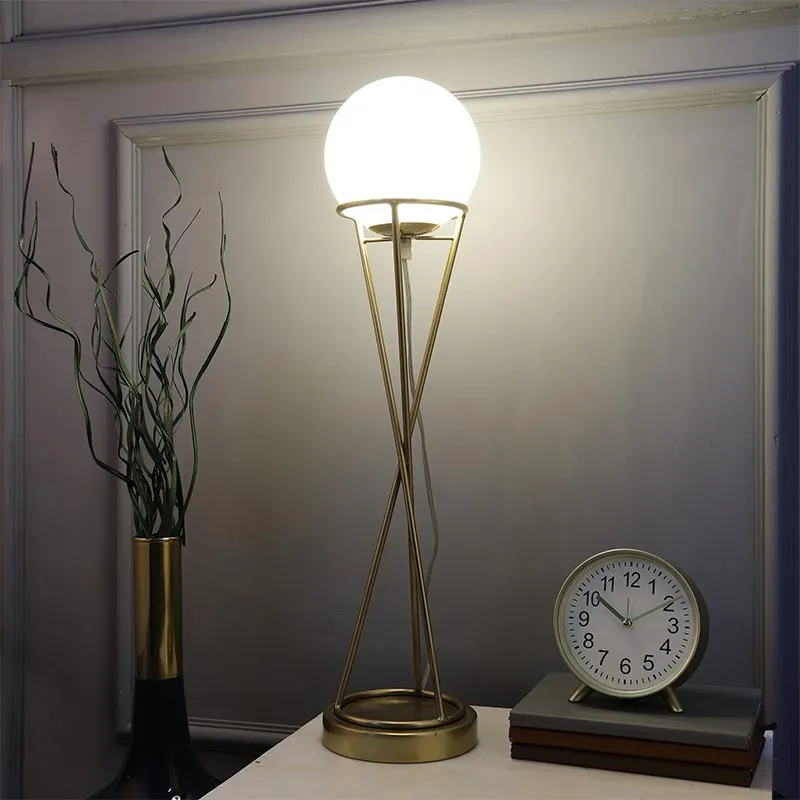 Sybil's Orb Gold Matt Brass Finish Table Lamp | 6 x 25 inches