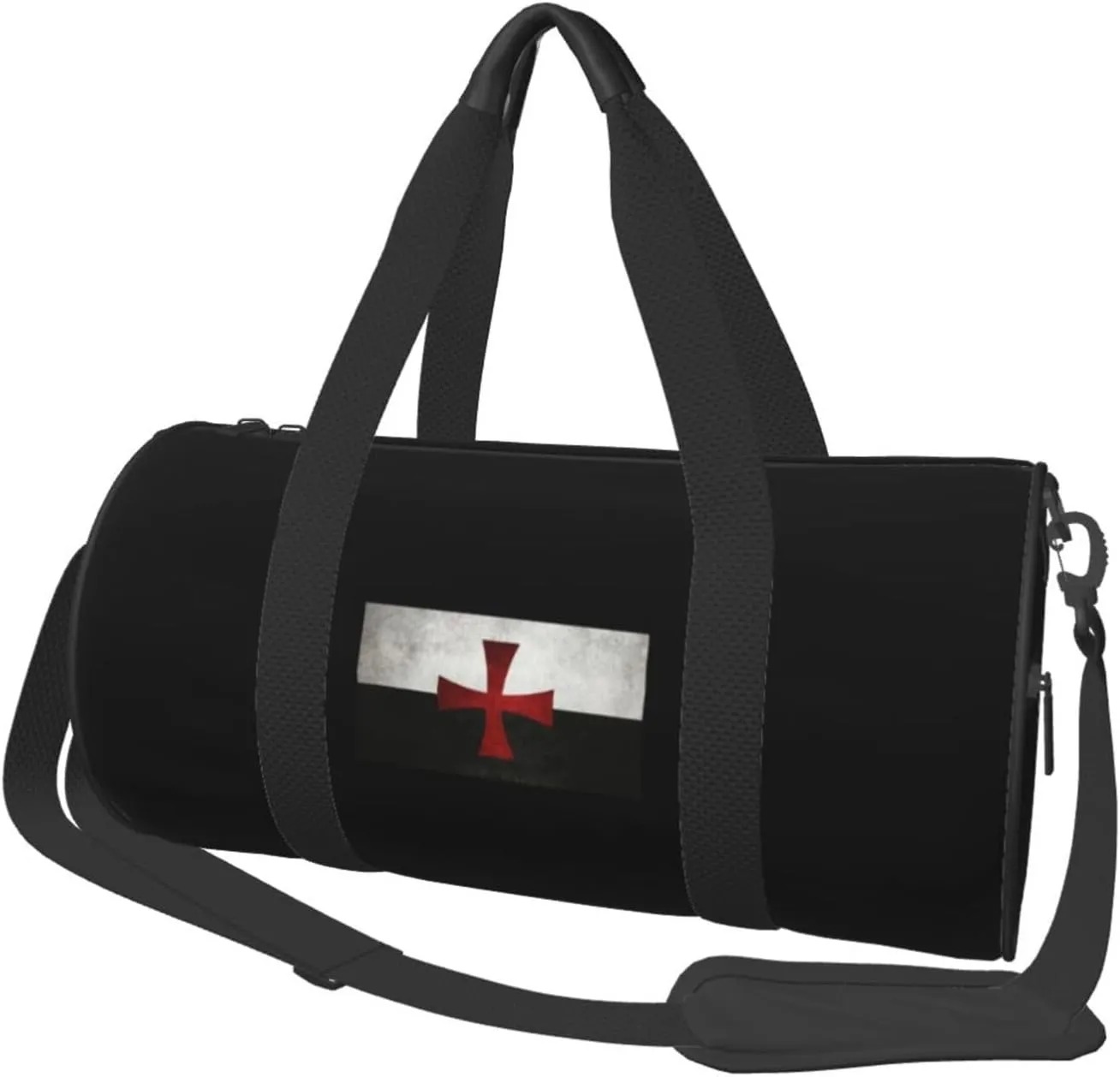 Symbol of the Knights Templar Convertible Garment Bag with Shoulder Strap, Carry on Garment Duffel Bag for Men Women - Rolling Foldable for Travel Luggage Bags (Black)