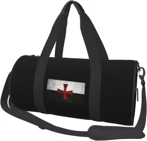 Symbol of the Knights Templar Convertible Garment Bag with Shoulder Strap, Carry on Garment Duffel Bag for Men Women - Rolling Foldable for Travel Luggage Bags (Black)