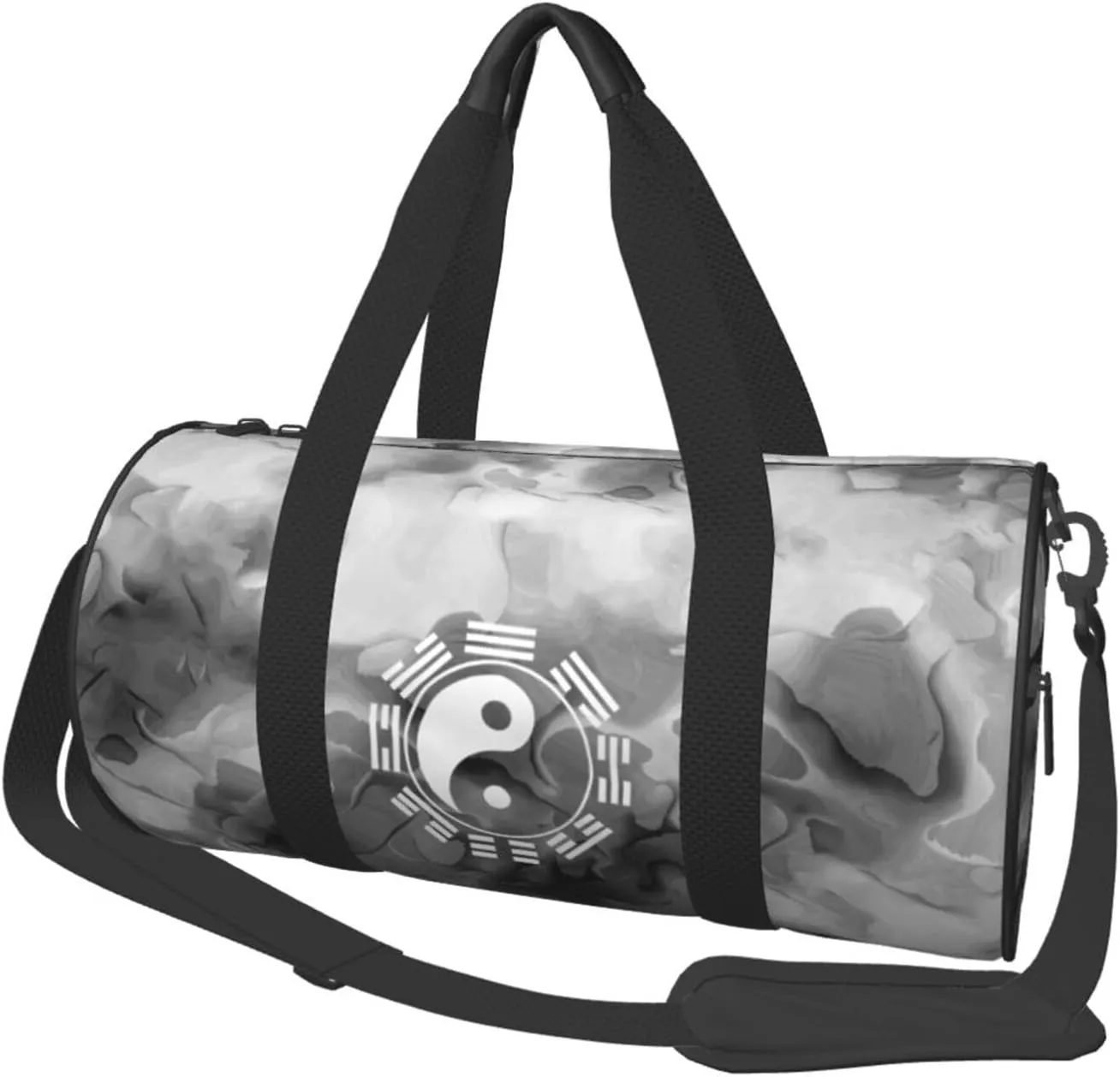 Tai Chi Yin Yang Zen Taoism Convertible Garment Bag with Shoulder Strap, Carry on Garment Duffel Bag for Men Women - Rolling Foldable for Travel Luggage Bags (Black)