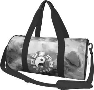 Tai Chi Yin Yang Zen Taoism Convertible Garment Bag with Shoulder Strap, Carry on Garment Duffel Bag for Men Women - Rolling Foldable for Travel Luggage Bags (Black)