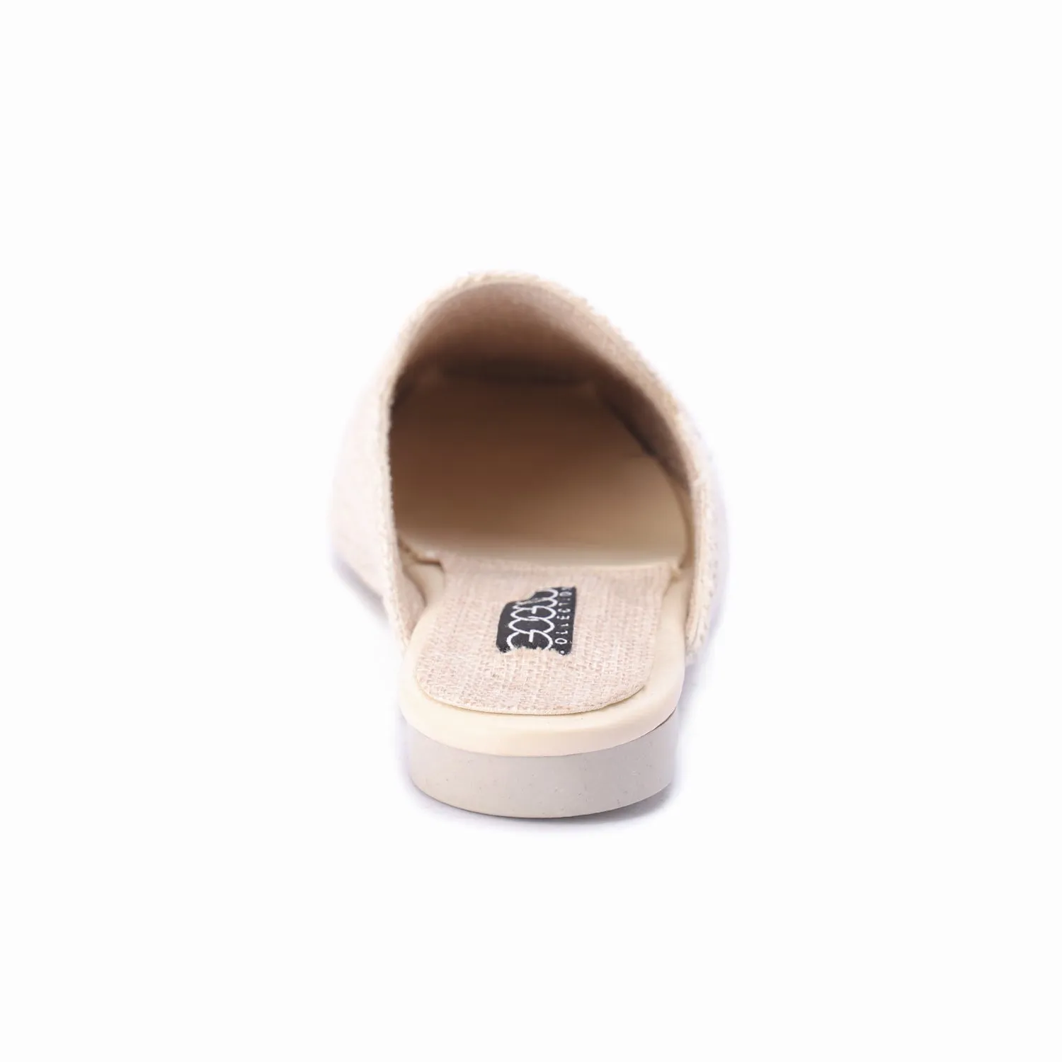 Textured Open Back Slipper - Beige