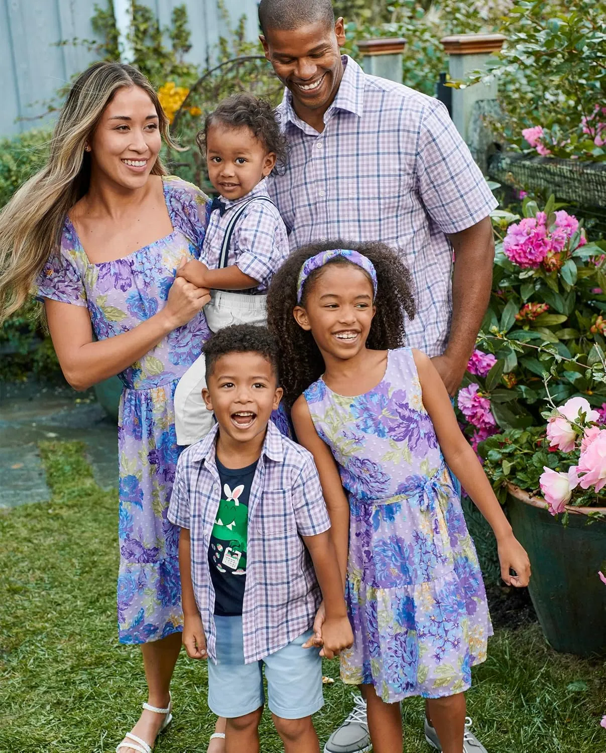 The Children's Place Kids' Coordinating Family Outfits, Mommy & Me, Dad & Son, Baby, Purple Party Collection