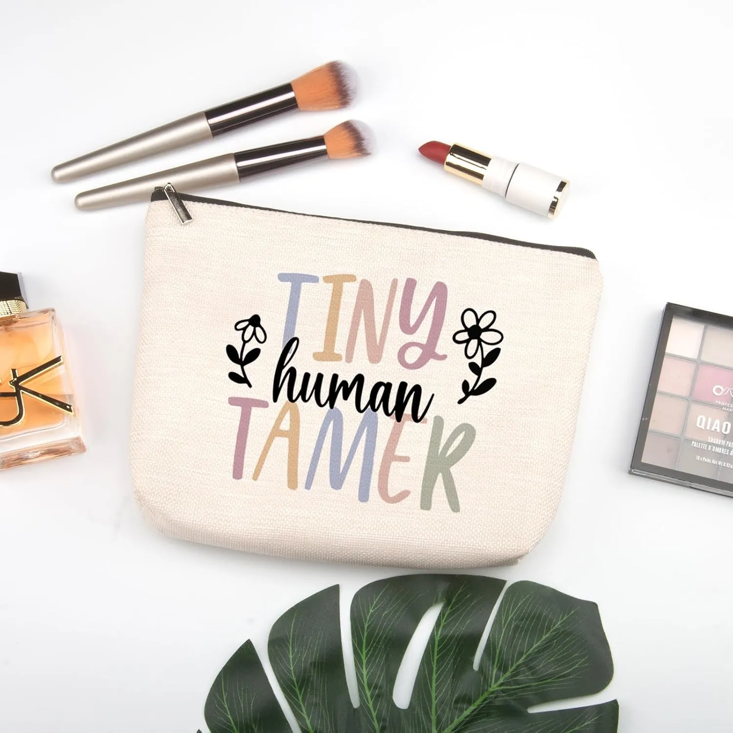 Tiny Human Tamer Teacher Appreciation Makeup Bag - Travel Organizer for Women, Daycare & Teacher's Day Gift