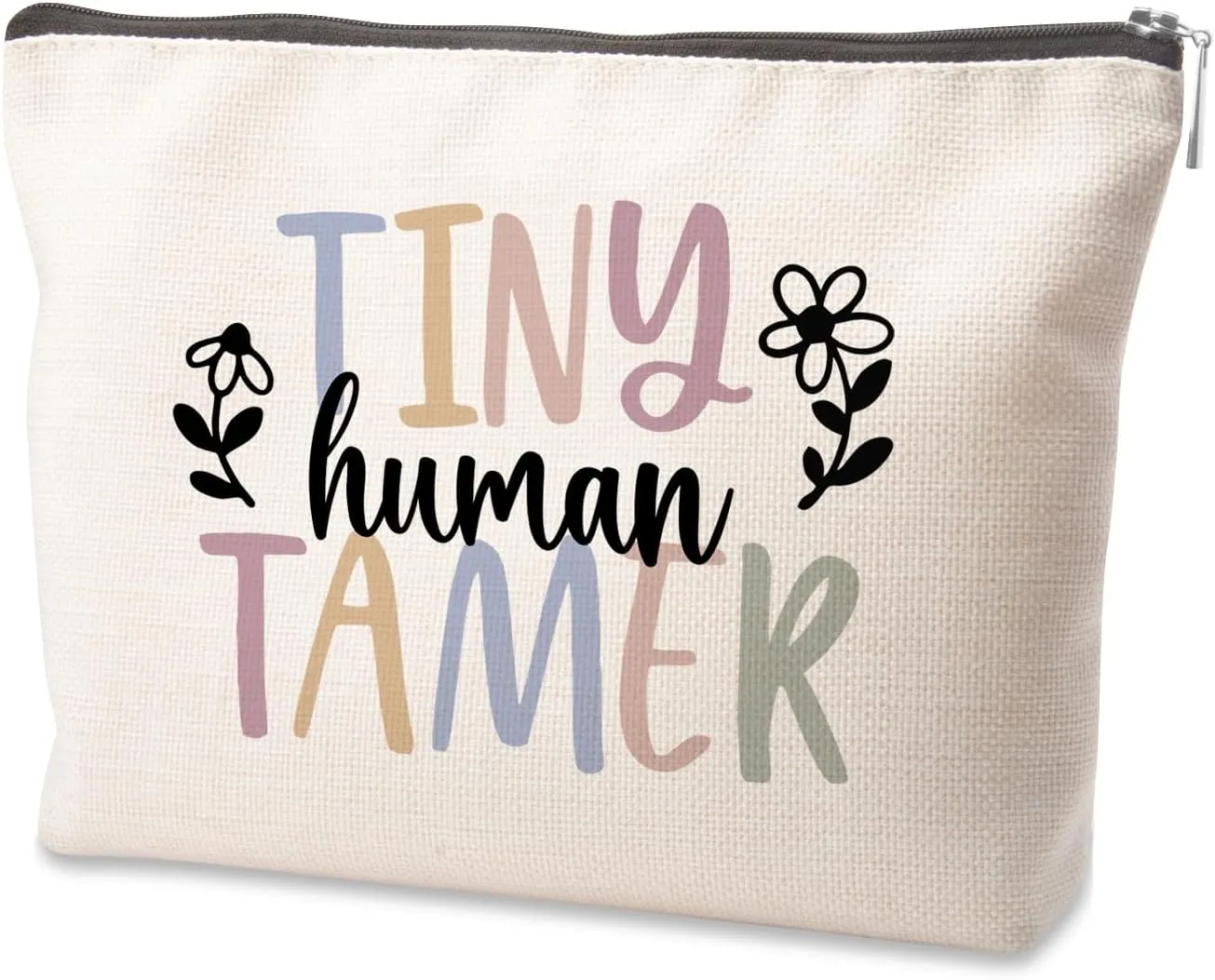 Tiny Human Tamer Teacher Appreciation Makeup Bag - Travel Organizer for Women, Daycare & Teacher's Day Gift