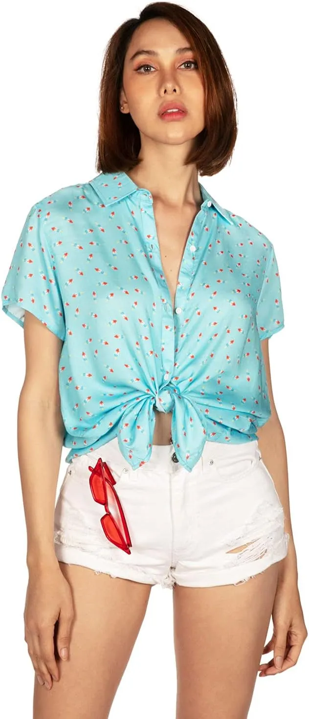 Tipsy Elves 4th of July Shirts for Women - Patriotic Women's Button Down Shirts