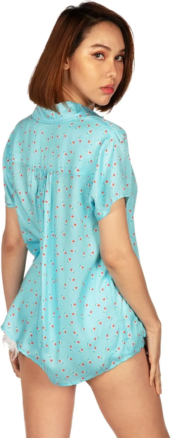 Tipsy Elves 4th of July Shirts for Women - Patriotic Women's Button Down Shirts