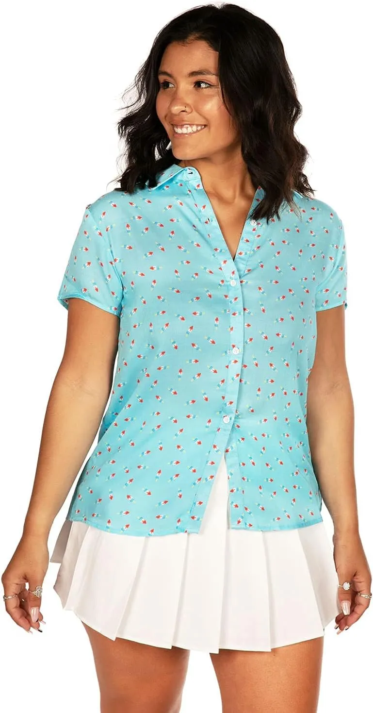 Tipsy Elves 4th of July Shirts for Women - Patriotic Women's Button Down Shirts