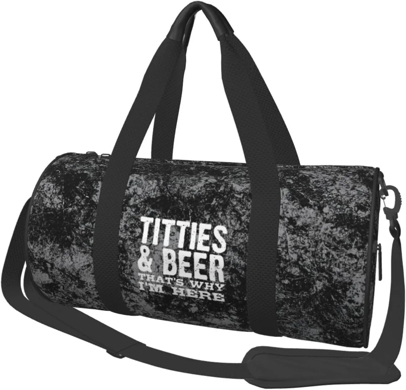 Titties & Beer Thats Why Im Here Convertible Garment Bag with Shoulder Strap, Carry on Garment Duffel Bag for Men Women - Rolling Foldable for Travel Luggage Bags (Black)