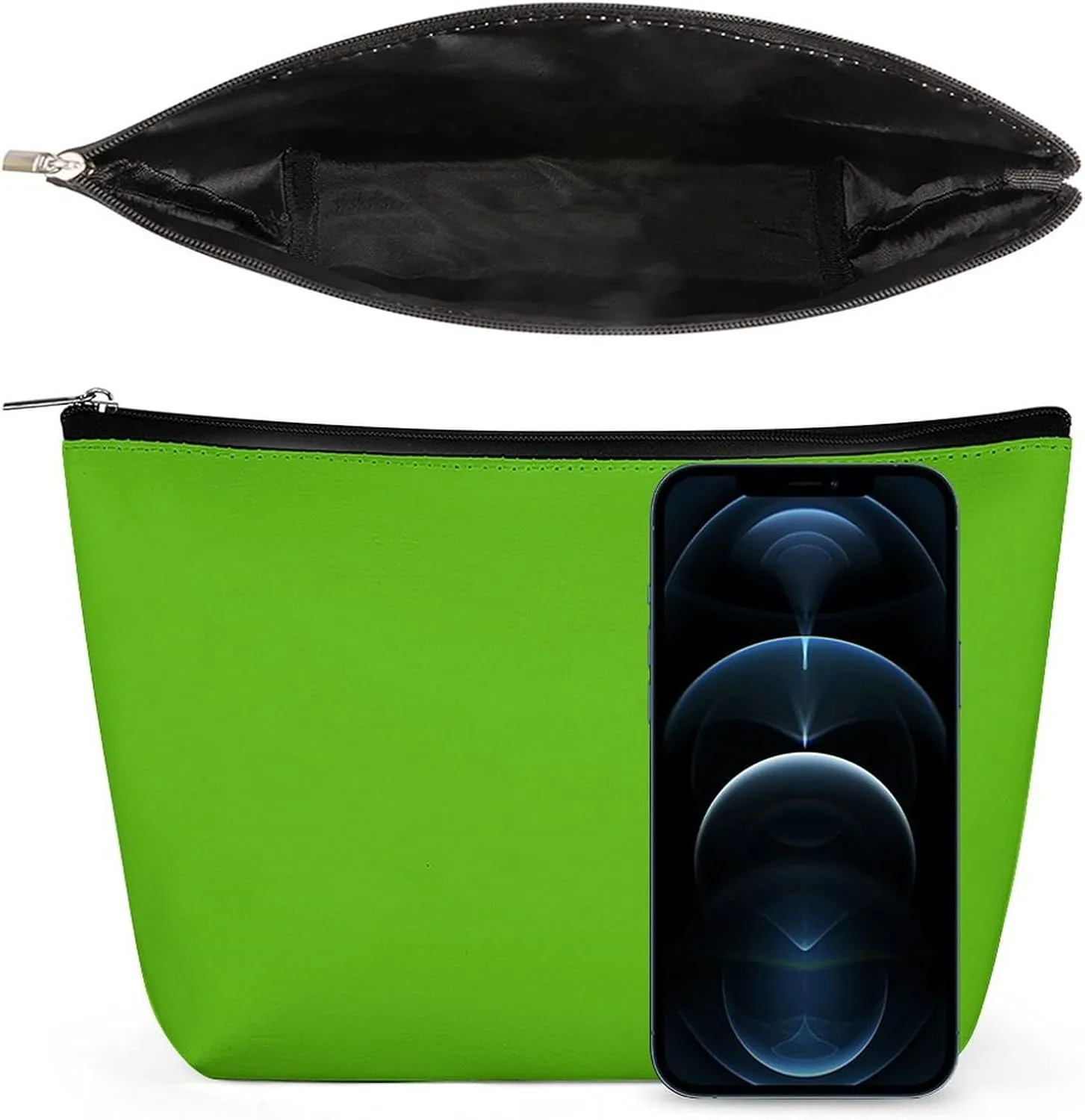 Travel Makeup Bag, Bright Green Cosmetic Bags for Women Large Capacity Waterproof Toiletry Pouch Make up Organizer