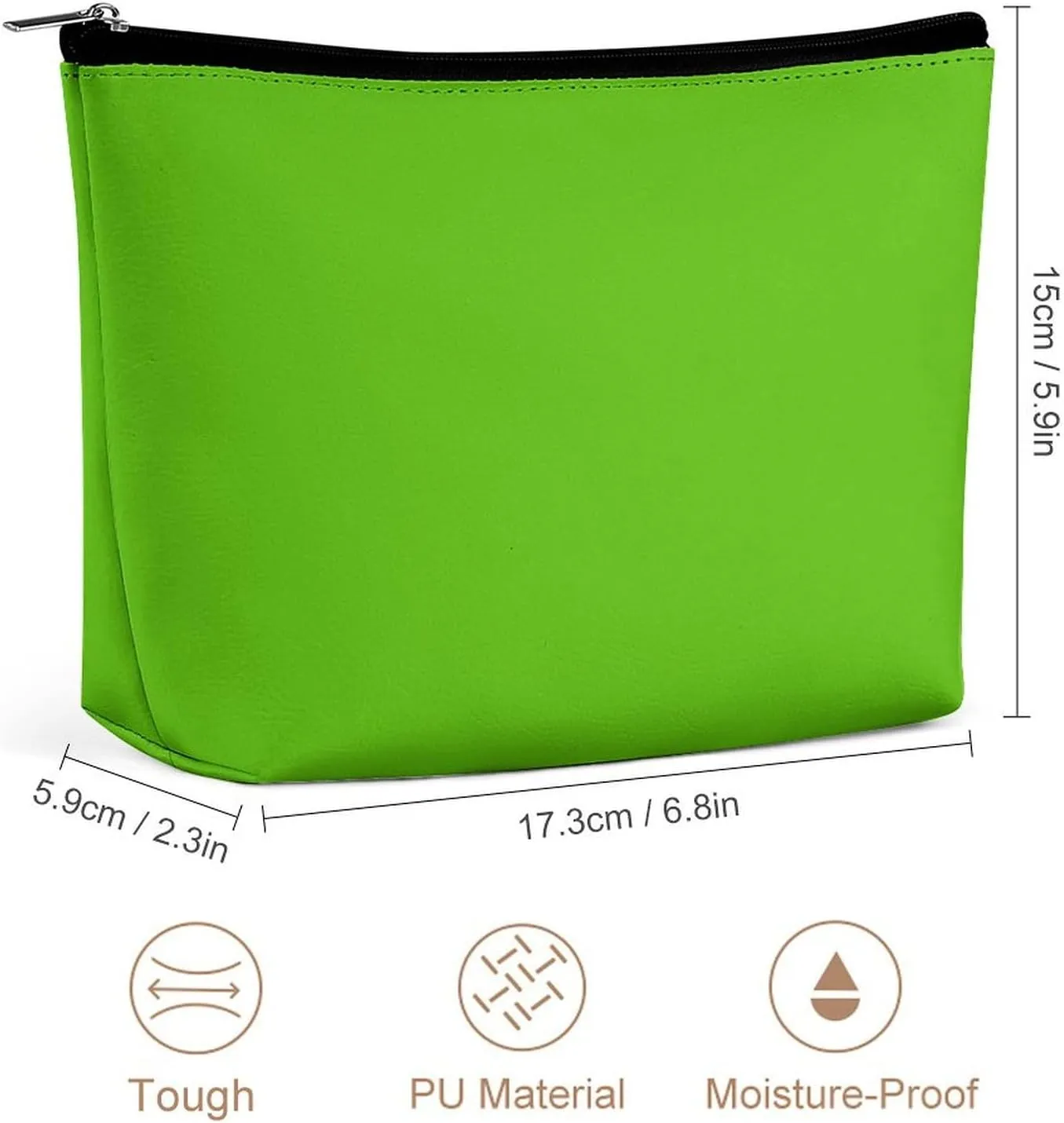 Travel Makeup Bag, Bright Green Cosmetic Bags for Women Large Capacity Waterproof Toiletry Pouch Make up Organizer