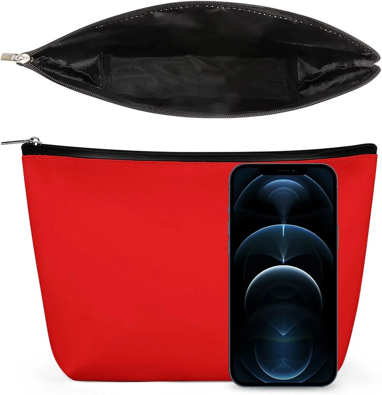 Travel Makeup Bag, Bright Red Cosmetic Bags for Women Large Capacity Waterproof Toiletry Pouch Make up Organizer