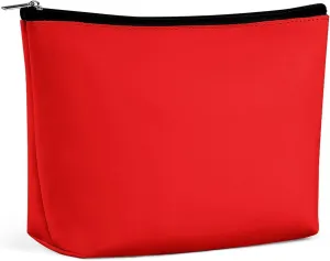 Travel Makeup Bag, Bright Red Cosmetic Bags for Women Large Capacity Waterproof Toiletry Pouch Make up Organizer