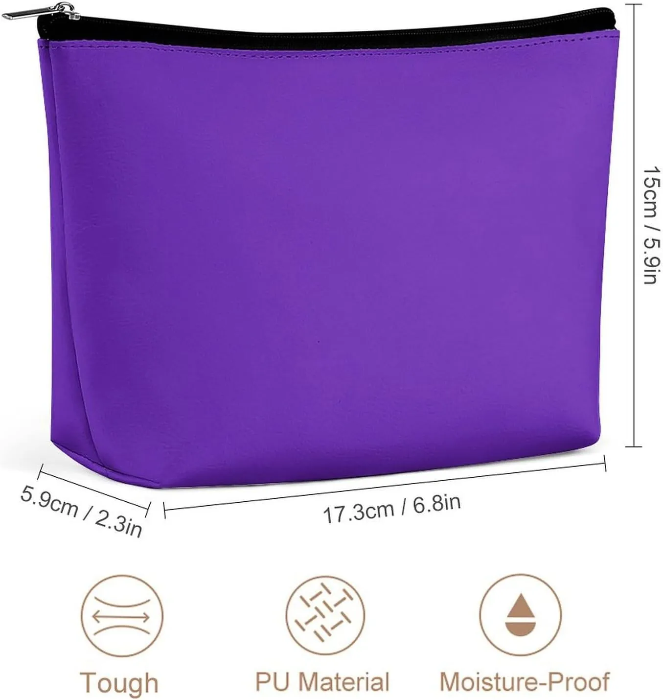 Travel Makeup Bag, Brilliant Purple Cosmetic Bags for Women Large Capacity Waterproof Toiletry Pouch Make up Organizer