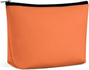 Travel Makeup Bag, Burnt Orange Solid Color Cosmetic Bags for Women Large Capacity Waterproof Toiletry Pouch Make up Organizer