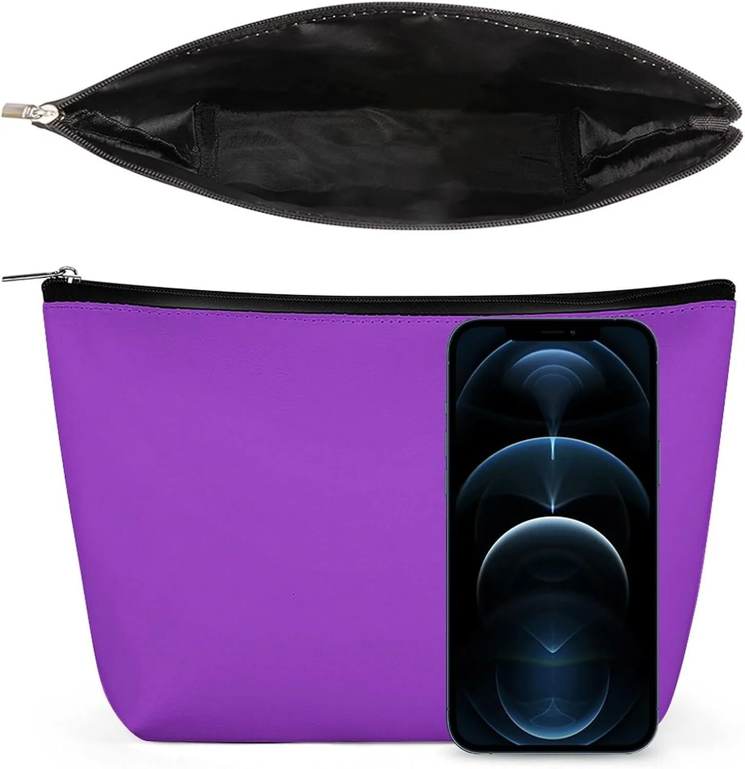 Travel Makeup Bag, Dark Orchid Solid Color Cosmetic Bags for Women Large Capacity Waterproof Toiletry Pouch Make up Organizer