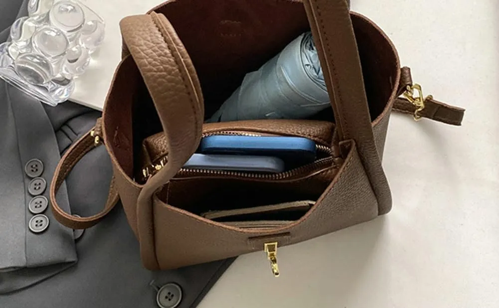 Trendy Vintage Bucket Bag for Woman Crossbody Bag Small Vintage Elegant Tote Bag Shoulder Handbags Cluth Purse