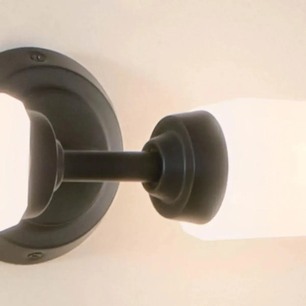 Truby 20 In 2-Lights Bathroom Vanity Light With Satin Etched Cased Opal Glass, Black Finish