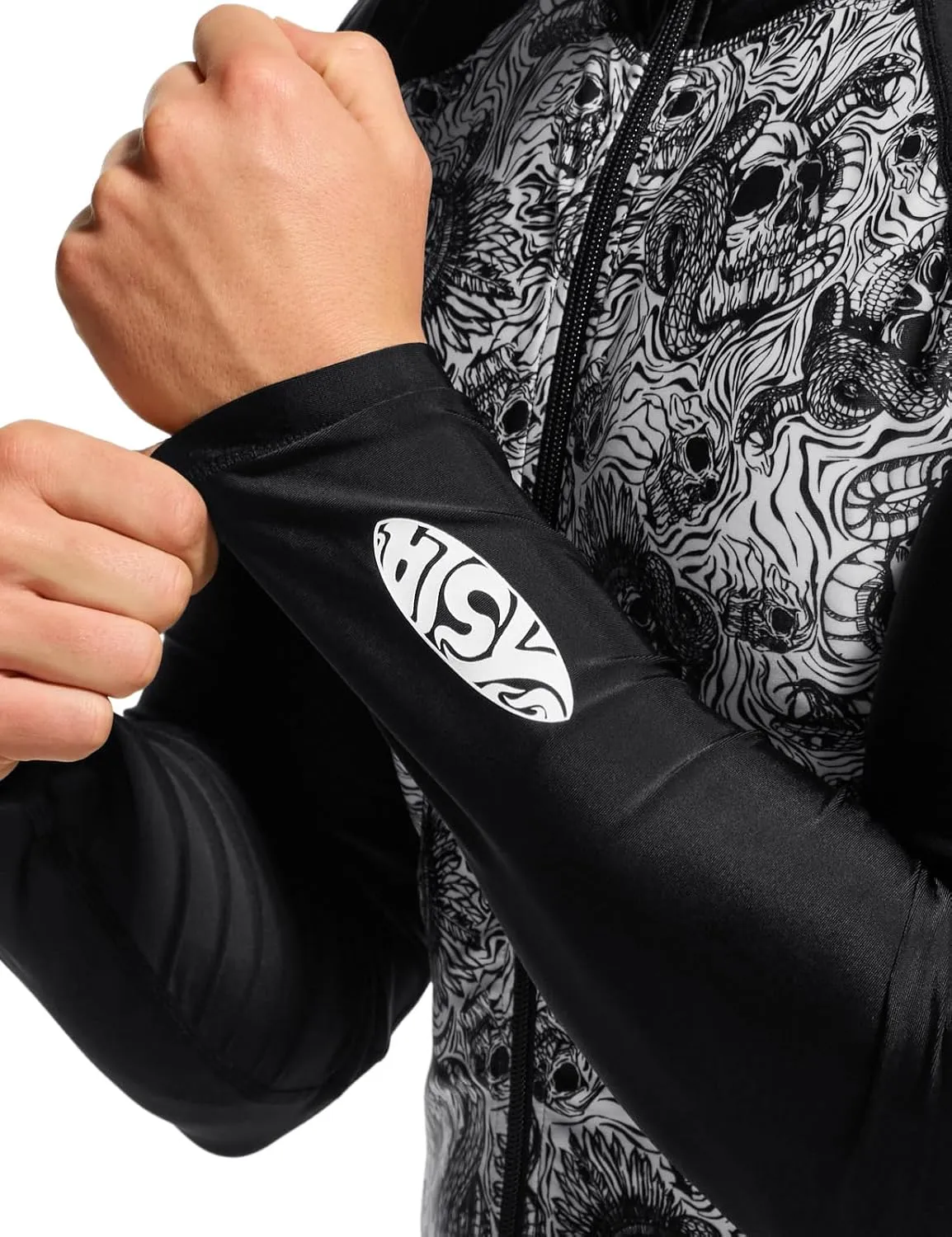 TSLA Men's Long Sleeve Zip Rash Guard, UPF50  UV/Sun Protection Quick Dry Swim Shirts
