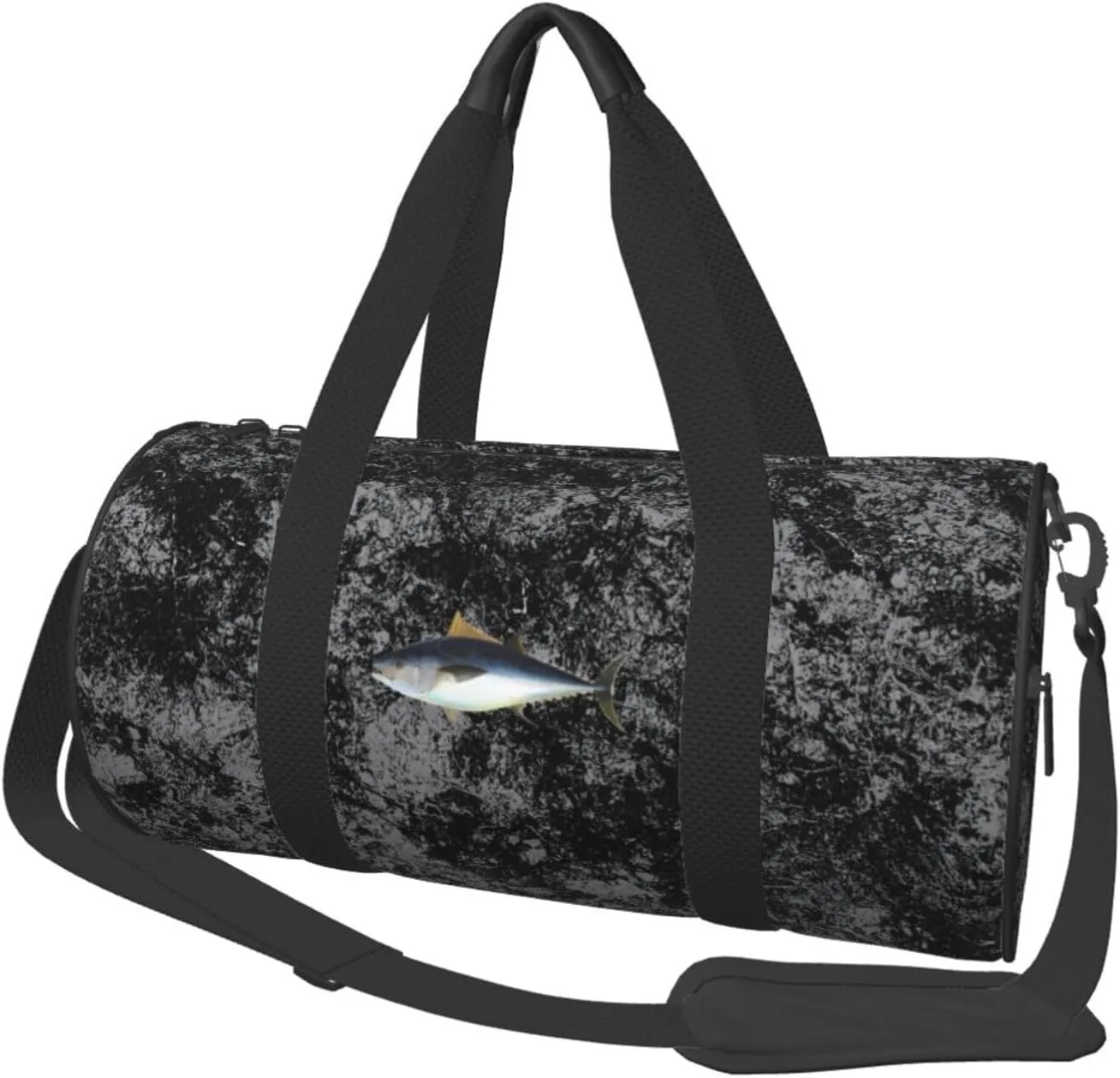 Tuna Fish Convertible Garment Bag with Shoulder Strap, Carry on Garment Duffel Bag for Men Women - Rolling Foldable for Travel Luggage Bags (Black)