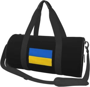Ukraine Flag Convertible Garment Bag with Shoulder Strap, Carry on Garment Duffel Bag for Men Women - Rolling Foldable for Travel Luggage Bags (Black)