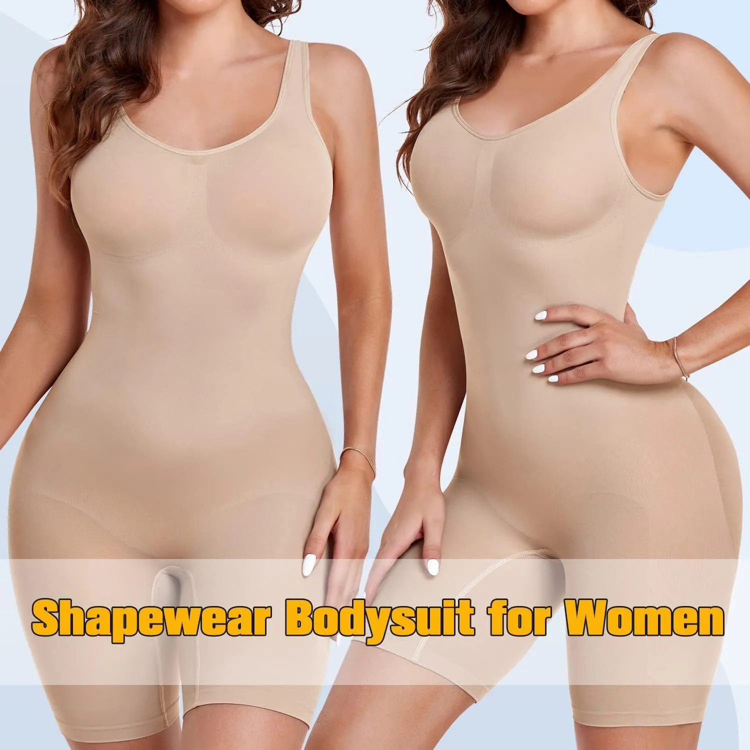 VVX Shorts Bodysuit for Women Tummy Control Shapewear Seamless Sexy Butt Lifting Workout Bodycon One Piece Short Jumpsuit