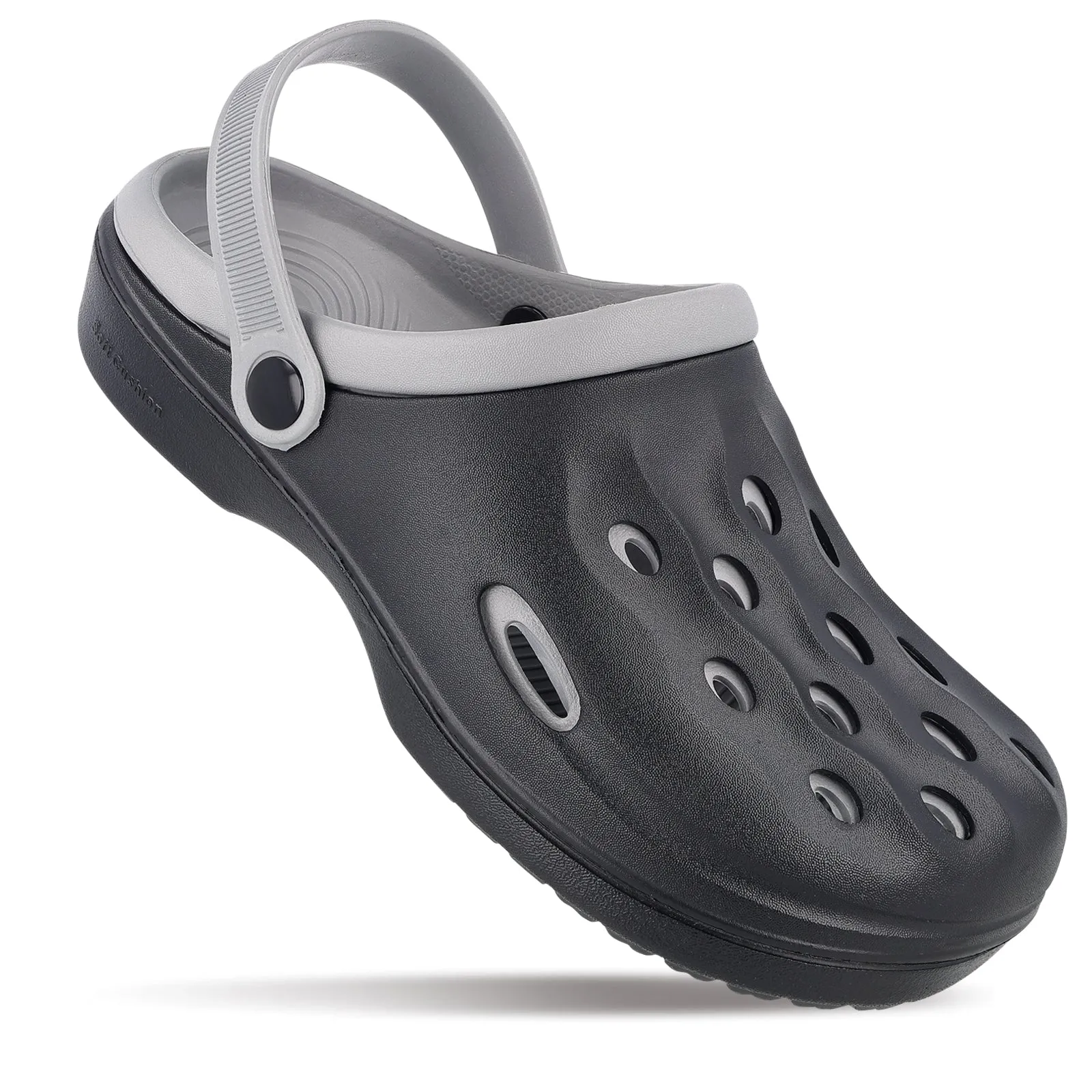 Walkaroo Men's Clogs  - WC4840 Black Grey