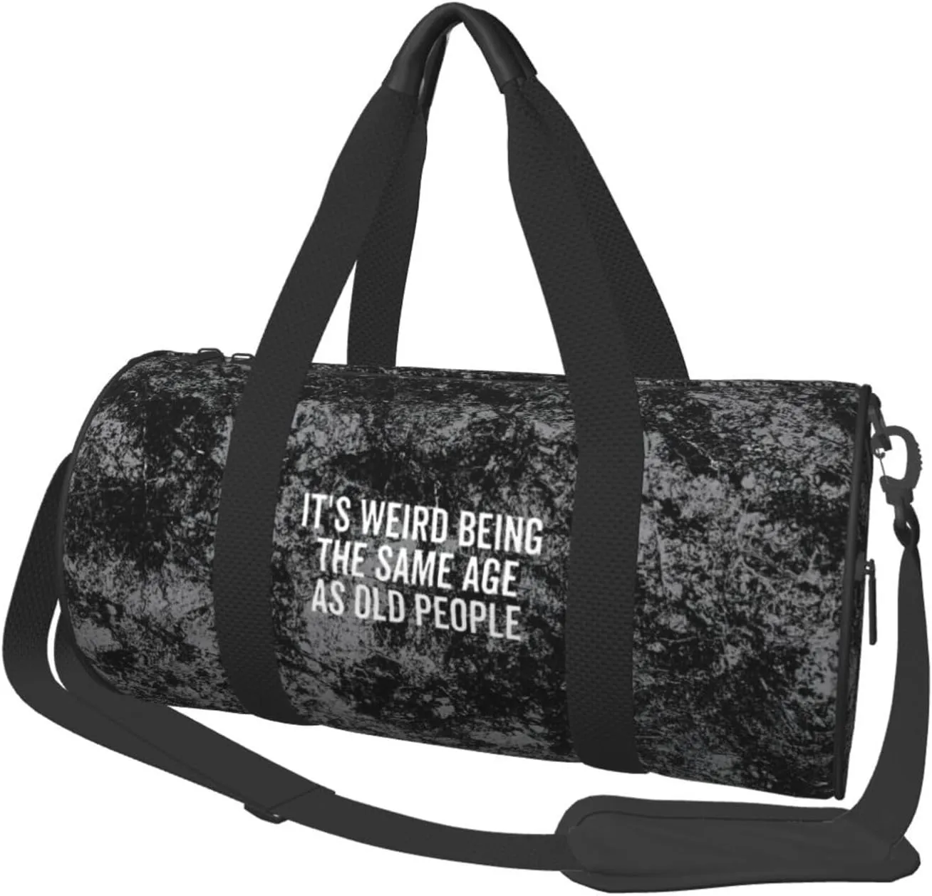Weird Being The Same Age As Old People Convertible Garment Bag with Shoulder Strap, Carry on Garment Duffel Bag for Men Women - Rolling Foldable for Travel Luggage Bags (Black)