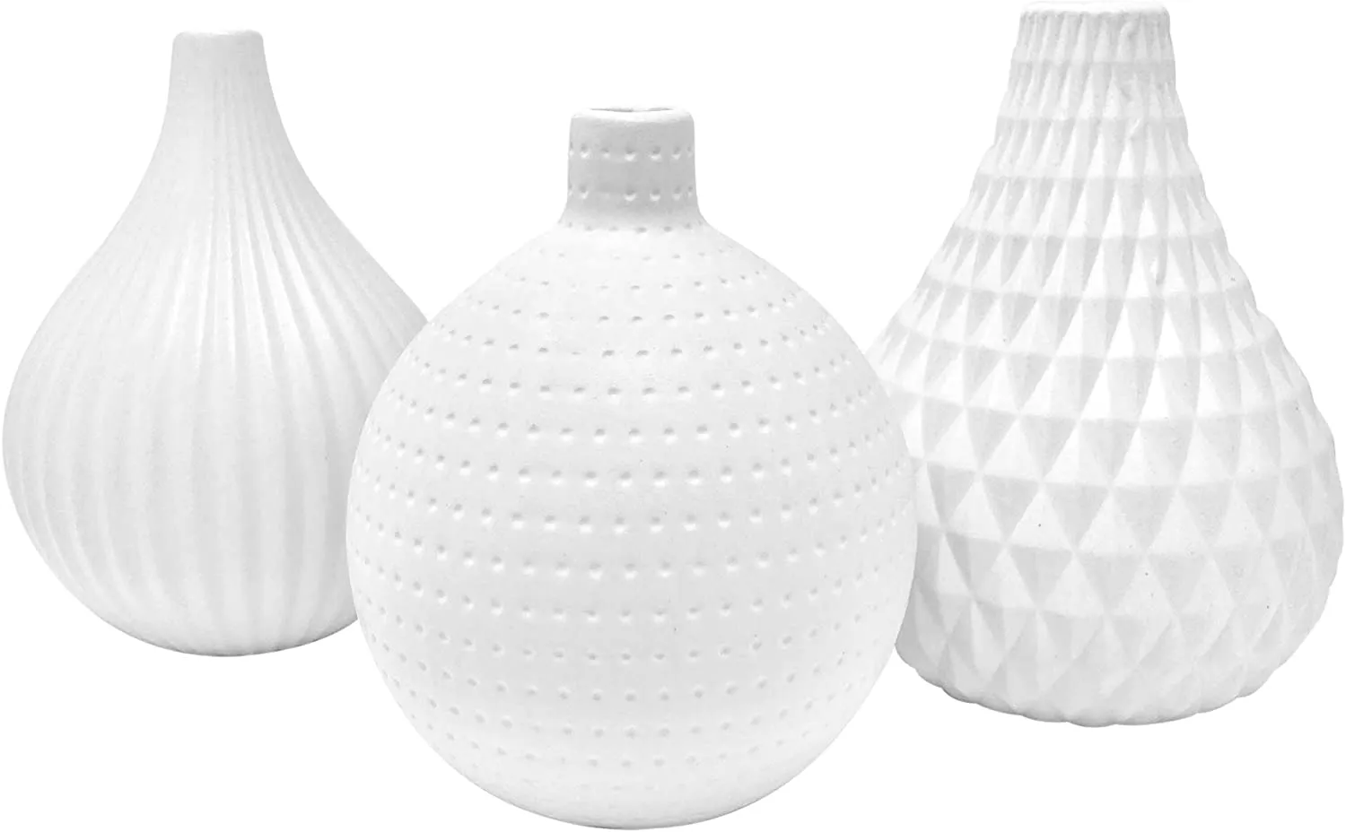 White Ceramic Vase Set, Great for Decorating Kitchen