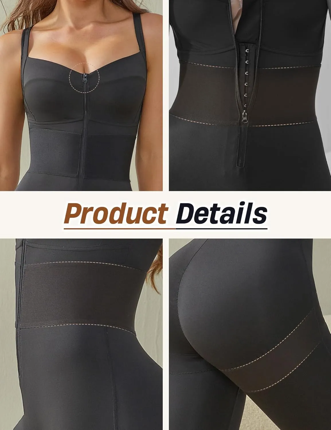 Women Full Bodysuit Shapewear Tummy Control Waistband Shaping Jumpsuit Full Length Legging Faja Colombianas