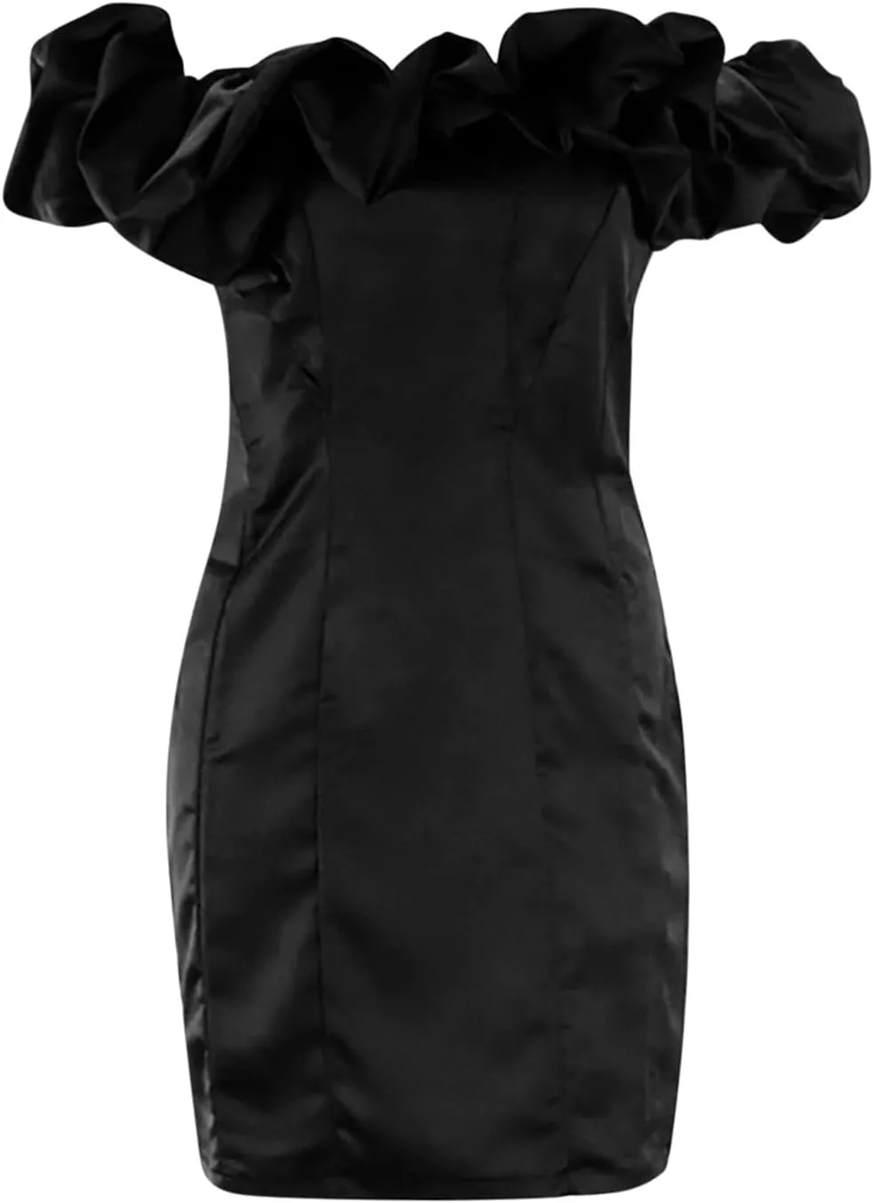 Women Sexy Bodycon Dress Ruffle Sleeve Cocktail Evening Party Elegant Mini Dresses Off Shoulder Slim Fit Club Dress