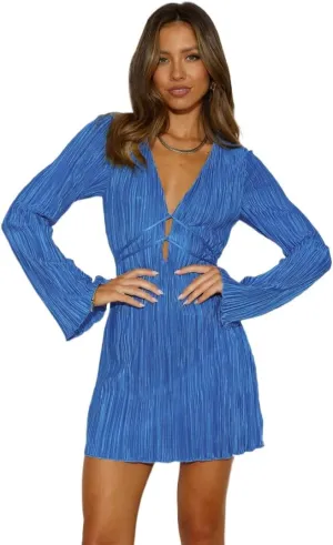 Women's Coquettish Long Sleeve Floral Lace Mini Dress Fairycore Square Neck Smocked A Line Flowy Cottagecore Dress
