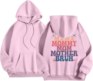 Womens Hoodies Letter Print Oversized Sweatshirt Long Sleeve Tops Pullover Fall Outfits with Pocket