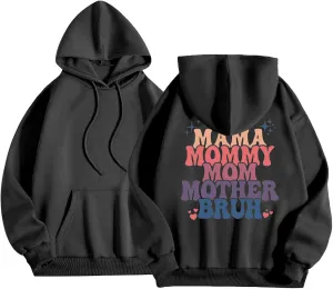 Womens Hoodies Letter Print Oversized Sweatshirt Long Sleeve Tops Pullover Fall Outfits with Pocket