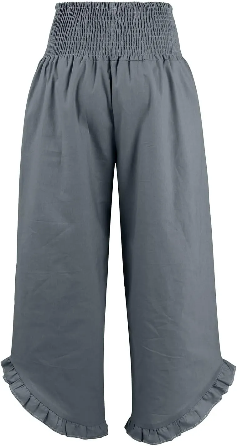 Womens Linen Pants Summer Wide Leg Trousers Elastic Waist Casual Lounge Pant with Pockets 2025 Beach Vacation