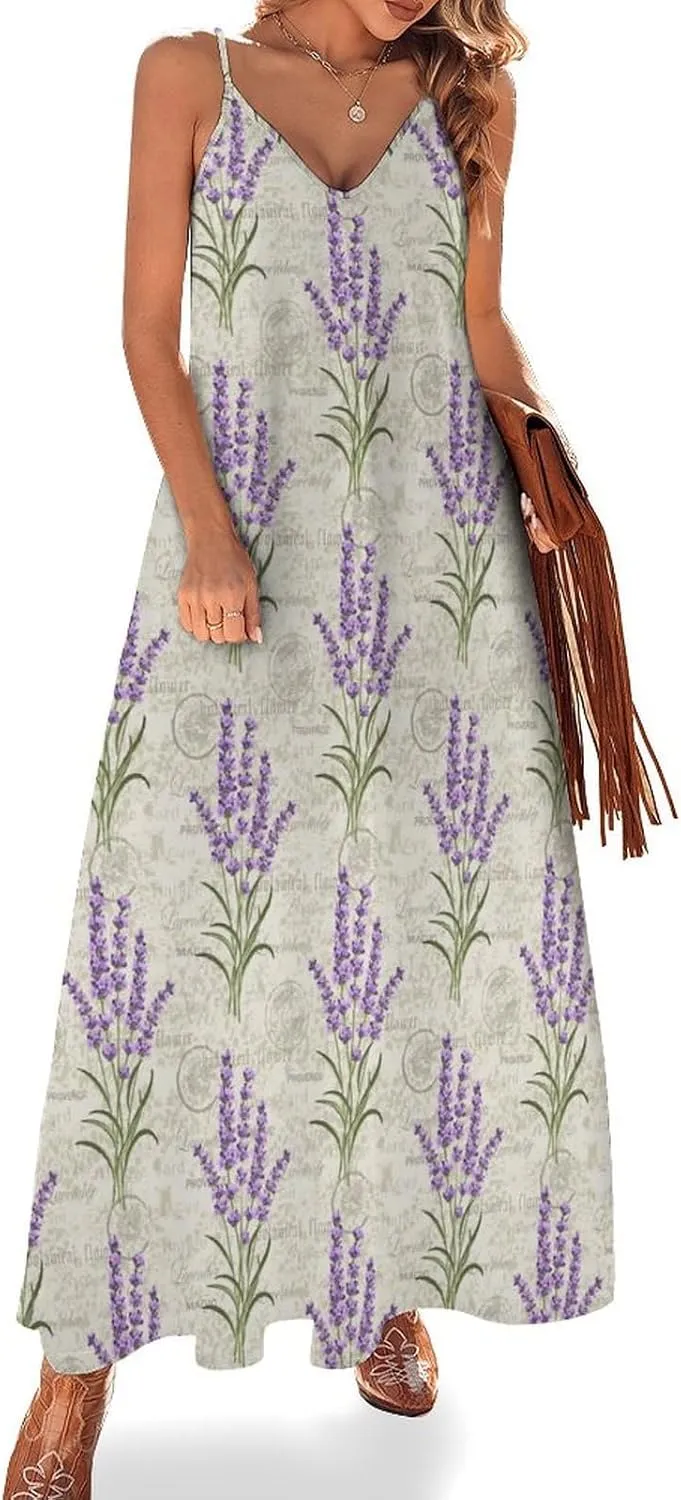 Women's Maxi Dress Summer Sleeveless Spaghetti Strap Sundress Casual Long Dress