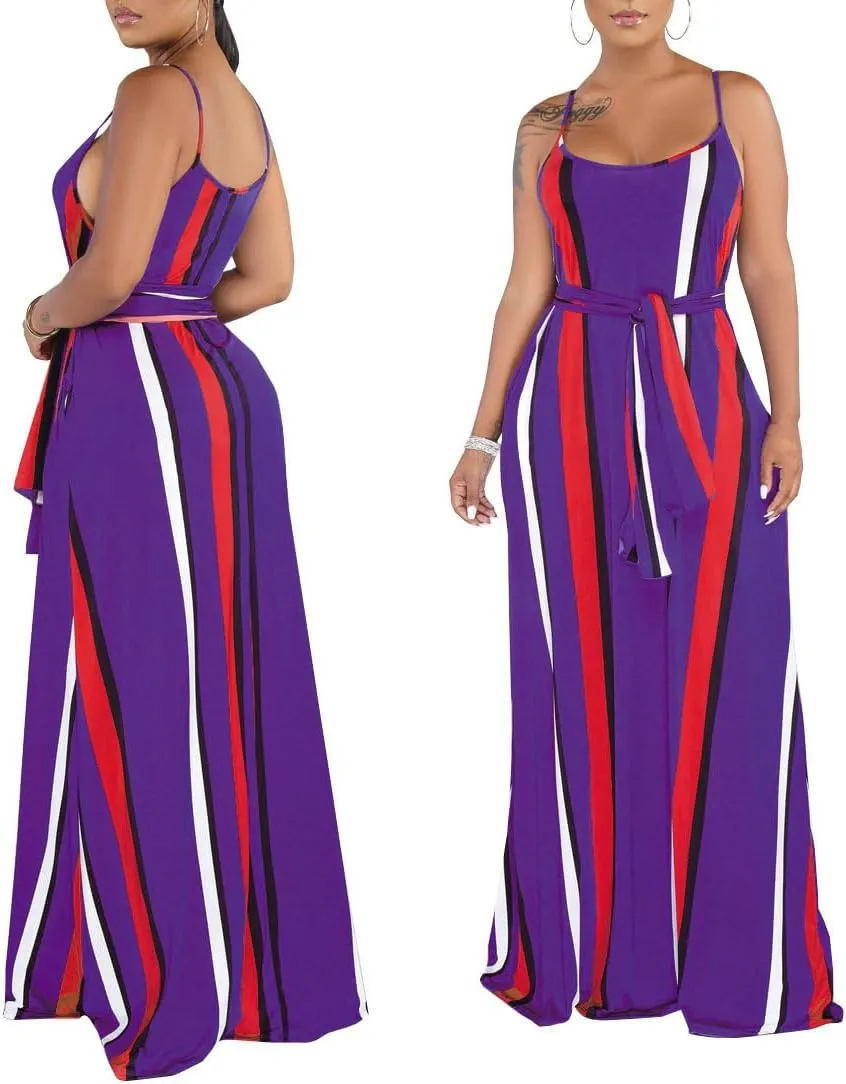 Womens Plus-Size Summer Bohemian Beach Sundress Spaghetti Strap Loose Long Maxi Dresses with Pockets