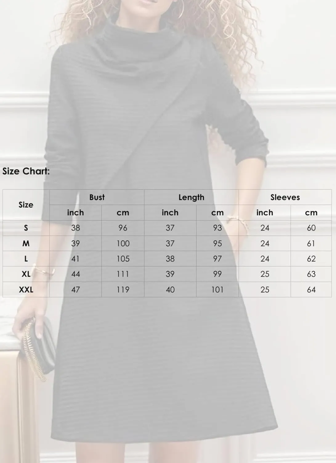 Women's Summer Fashion Balck Plain Round Neck Ruffled Long Sleeve Casual Elegant Party Mini Dress with Pockets