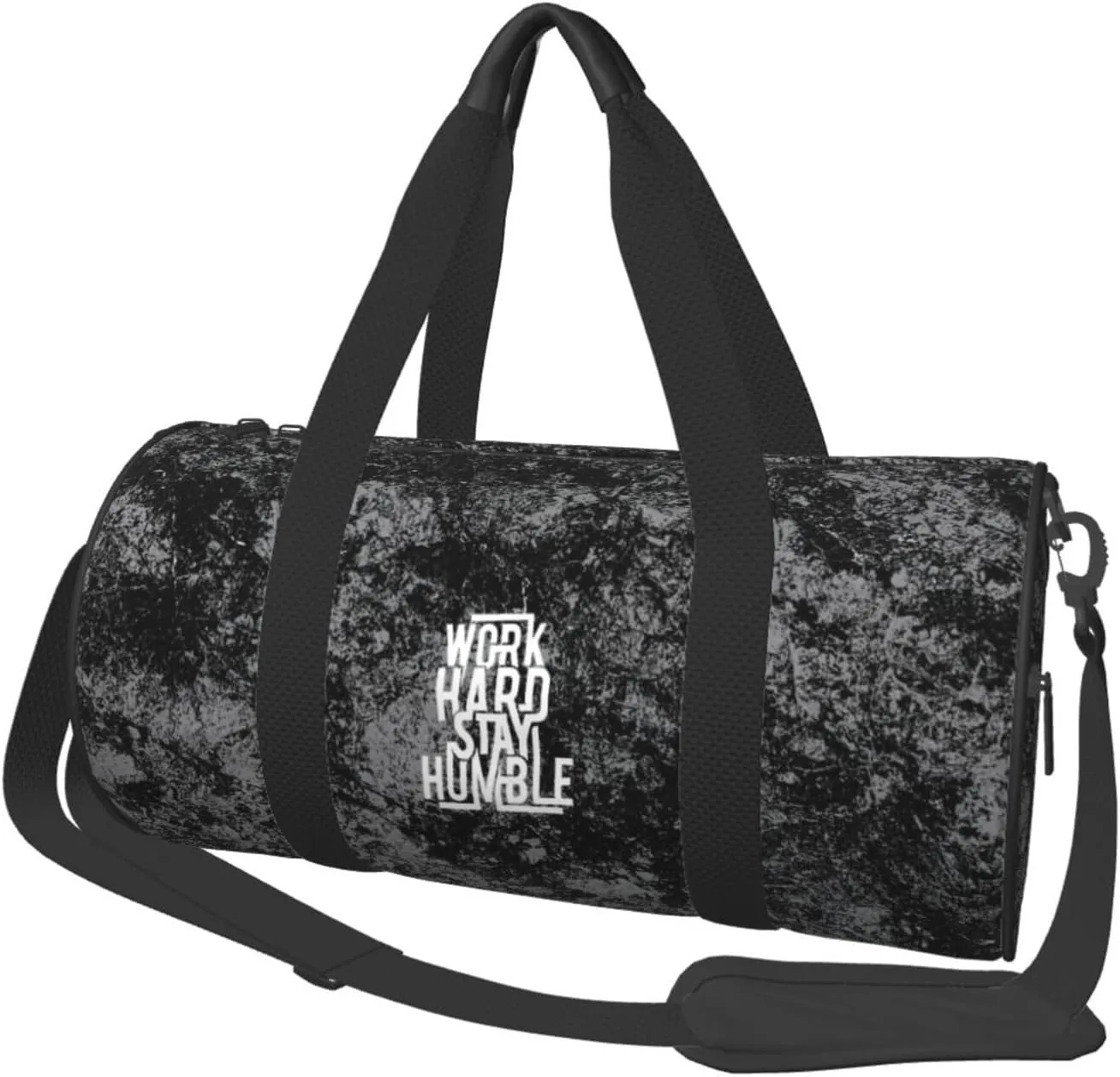 Work Hard to Stay Humble Convertible Garment Bag with Shoulder Strap, Carry on Garment Duffel Bag for Men Women - Rolling Foldable for Travel Luggage Bags (Black)