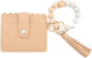Wristlet Wallet with Keychain Wristlet Bracelet Keychain Pocket Credit Card Holder Purse for Women